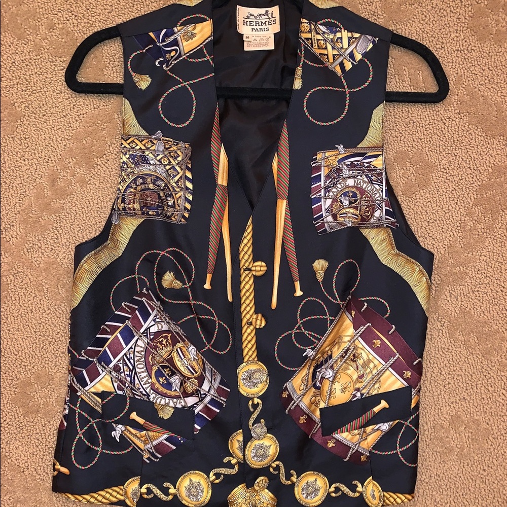 HERMÈS vintage 90s Silk Vest